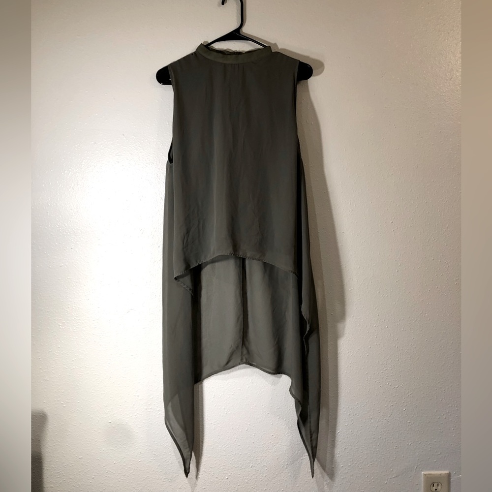 Sage, high low tank-top.